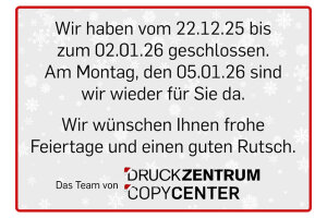 Weihnachtsschliessung