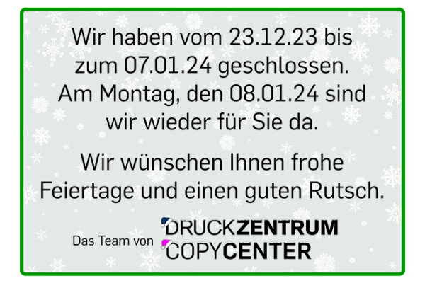 Schließung Xmas 2024